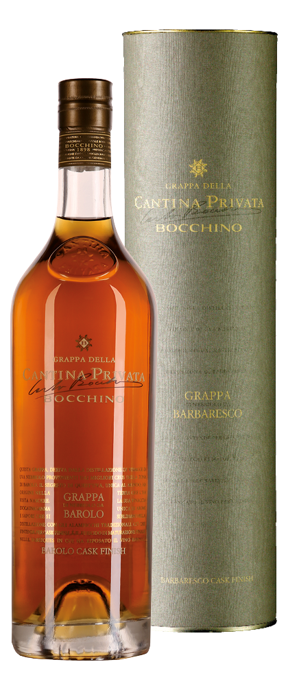 Grappa di Barbaresco Cask Finish  in Zylinderbox Distilleria Bocchino