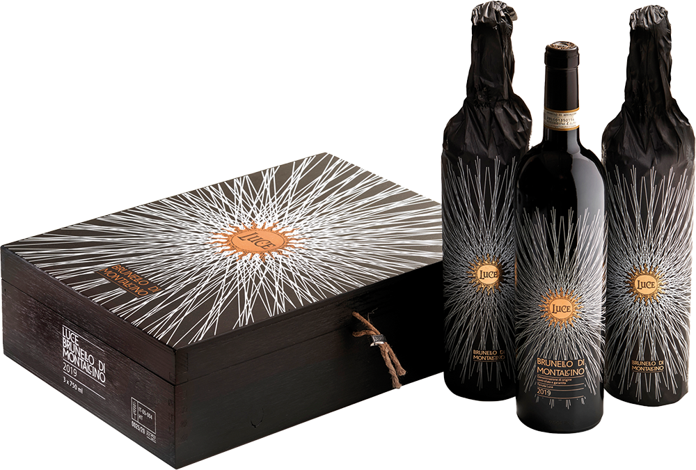 Luce Brunello  in 3er Holzkiste Tenuta Luce - Marchesi Frescobaldi