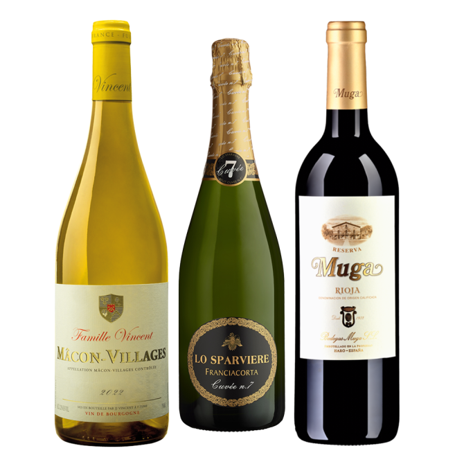 3er Genusspaket: Mâcon-Villages, Franciacorta & Muga Reserva* für CHF 59.00 statt 82.90 Bodegas Muga