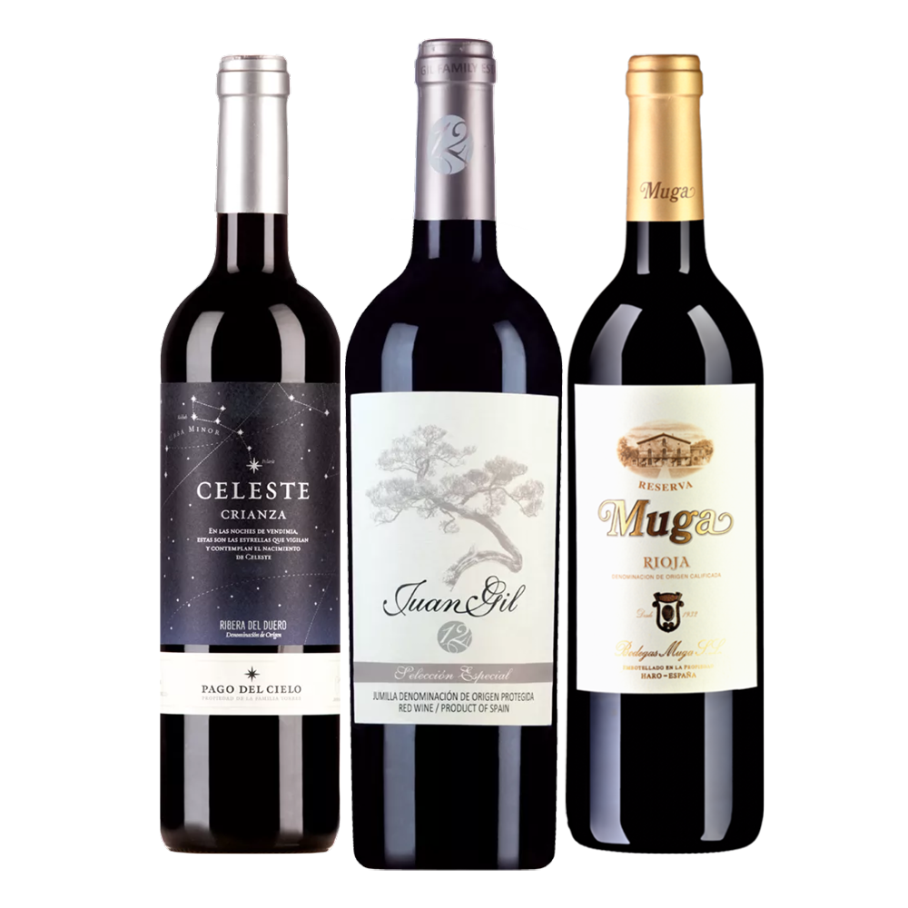 3er Spanien Bestsellerpaket: 12 Meses, Celeste und Muga* für CHF 49.00 statt 71.30 Bodegas Muga