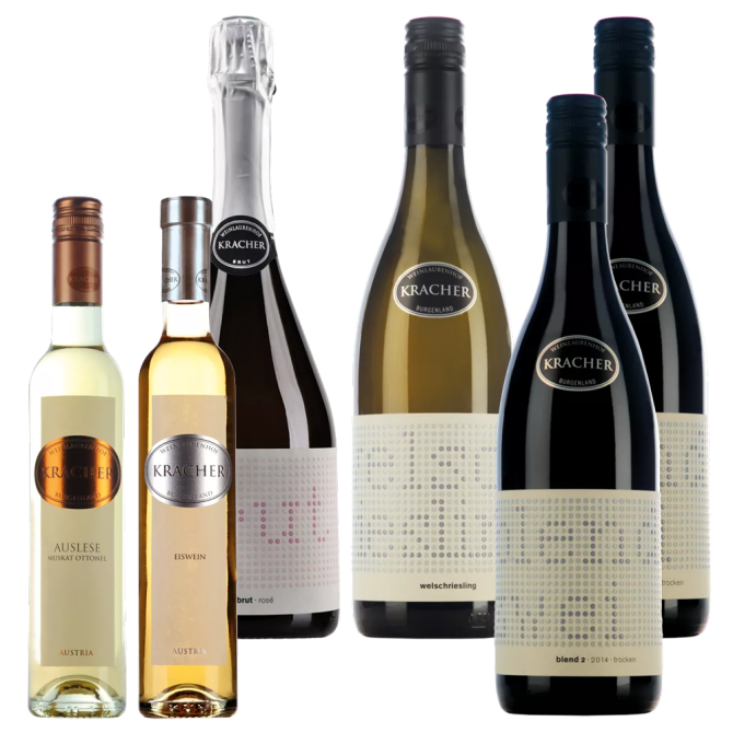 Kracher Degustationspaket für CHF 98.60 statt 150.90, 6 x 75 cl Weingut Kracher